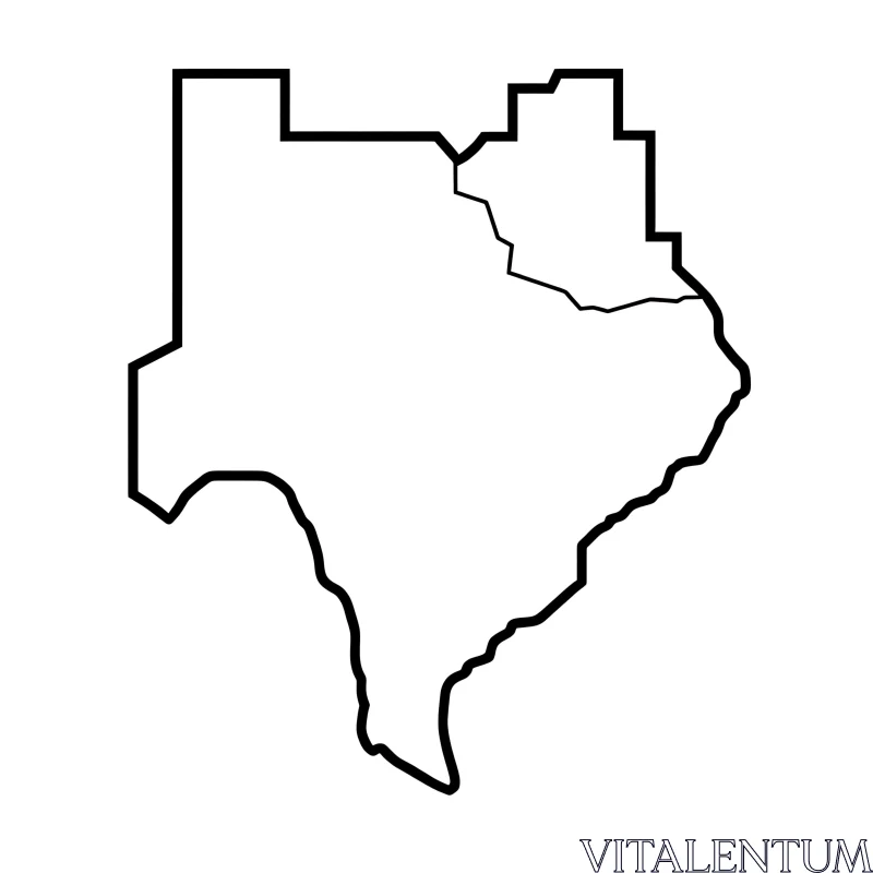 Clean Texas State Outline Image AI Image