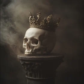 Crowned Skull on Pedestal