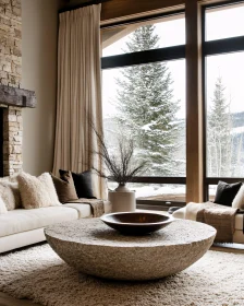 Luxury Interior with Stone Accents