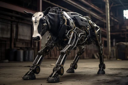 Mechanical Bovine in Factory Environment