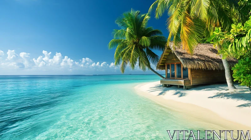 Paradise Island Beach Scene AI Image