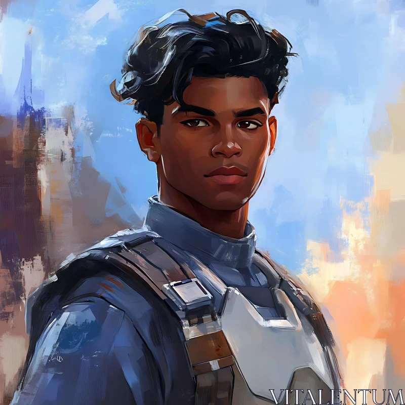 Sci-Fi Character Digital Painting AI Image