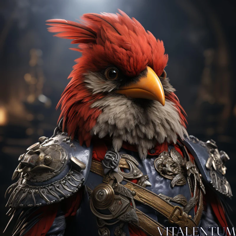 AI ART Majestic Warrior Bird in Armor