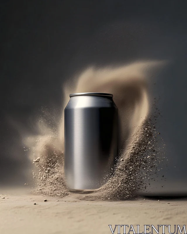 AI ART Metallic Can with Sand Effect