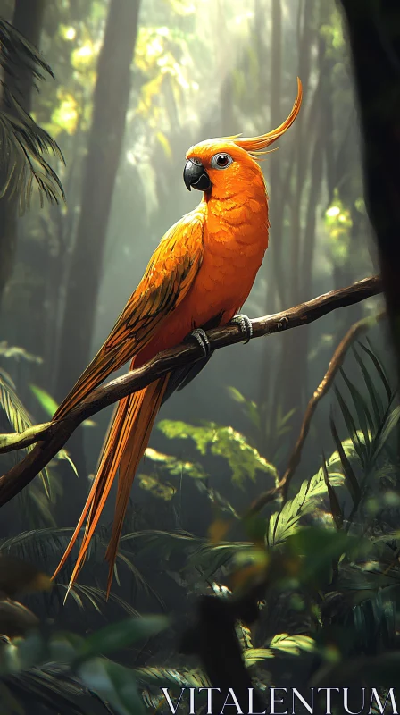 AI ART Vibrant Jungle Parrot Image