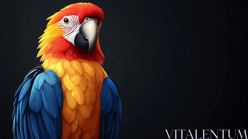 AI ART Colorful Parrot with Vibrant Plumage