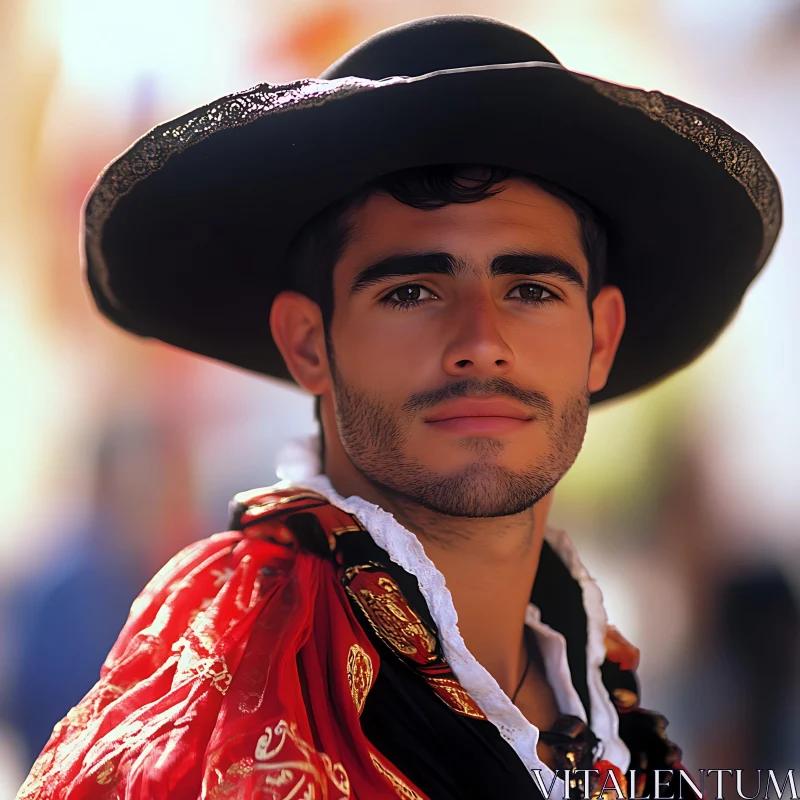 Confident Young Man in Traditional Attire AI Image