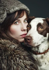 Close-Up of Woman with Canine