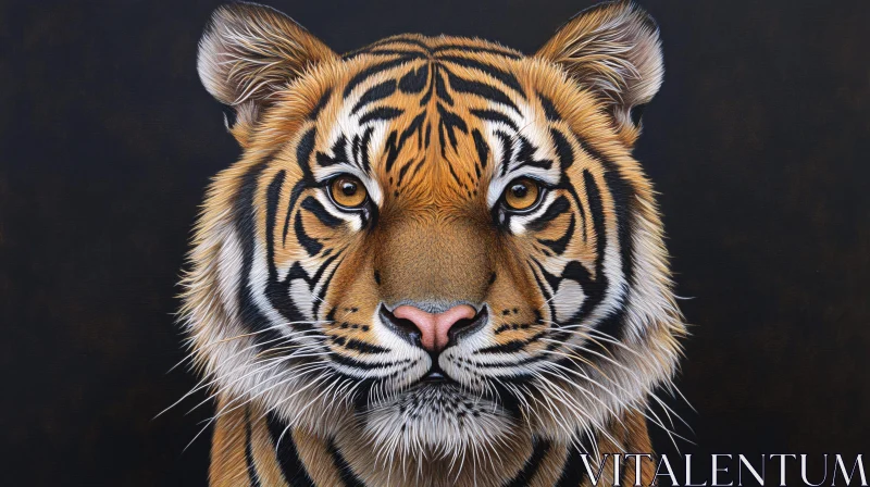 Detailed Portrait of a Majestic Tiger AI Image