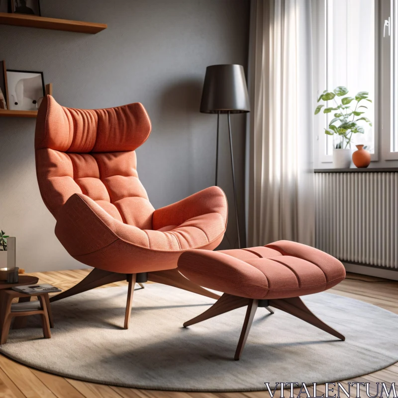 AI ART Stylish Armchair in Sunlit Interior