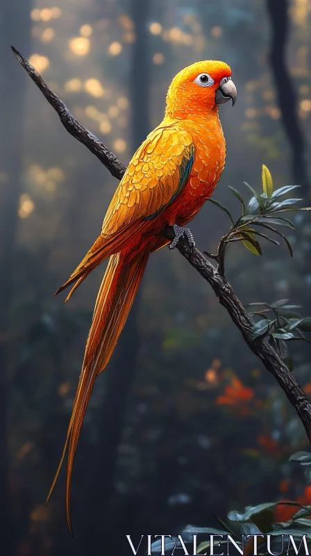 Colorful Bird in Natural Habitat AI Image