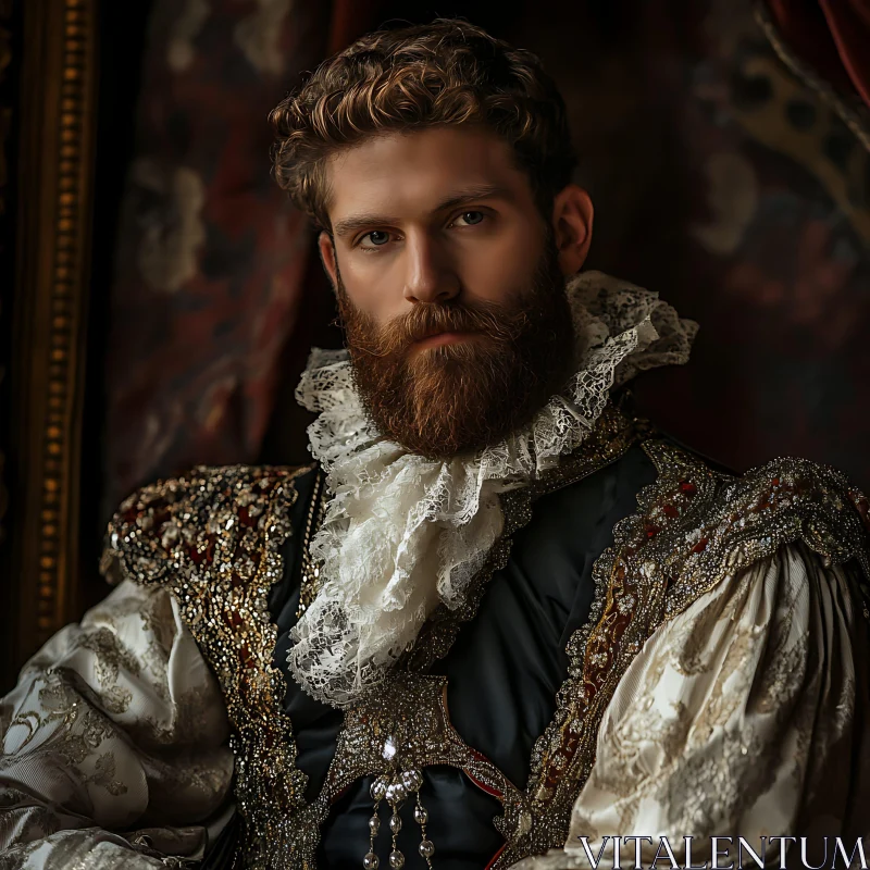 Ornate Renaissance Costume Portrait AI Image