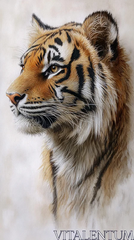 Tiger in Detail - Majestic Wildlife Art AI Image