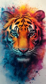 Colorful Tiger Face Art