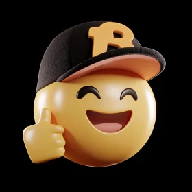 Playful Emoji in Cap Giving Thumbs Up