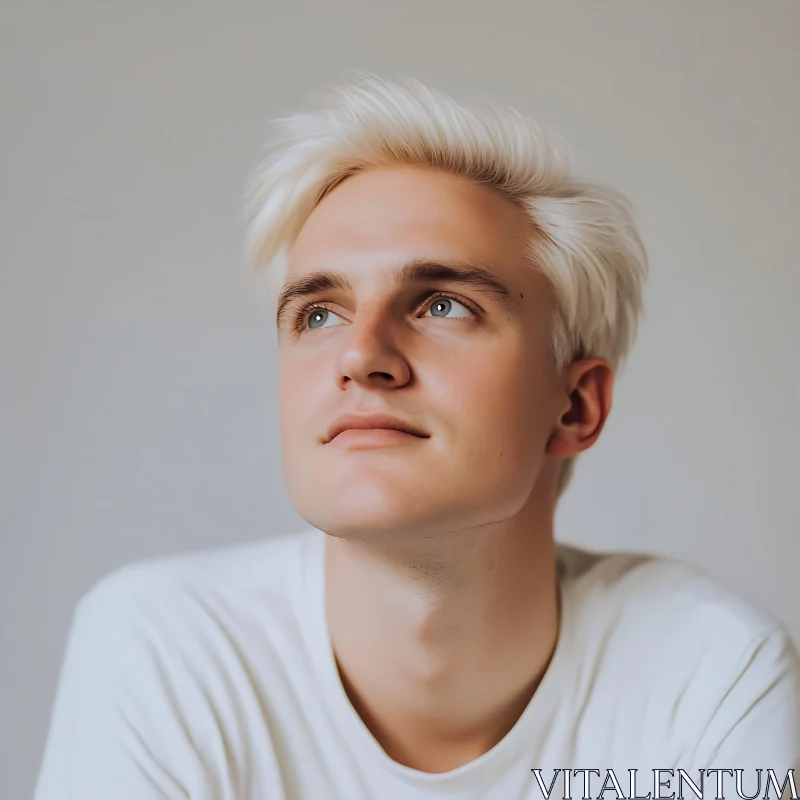 Thoughtful Male with Blonde Hair AI Image