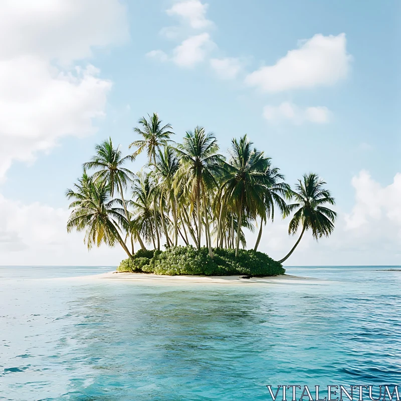 Beautiful Tropical Island Oasis AI Image