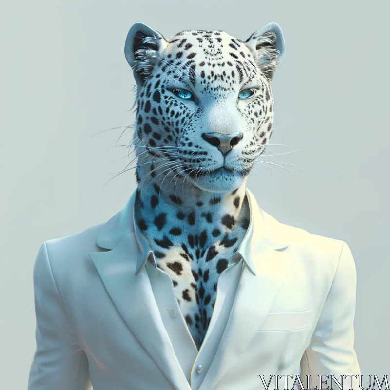 AI ART Elegant Leopard with Human Features