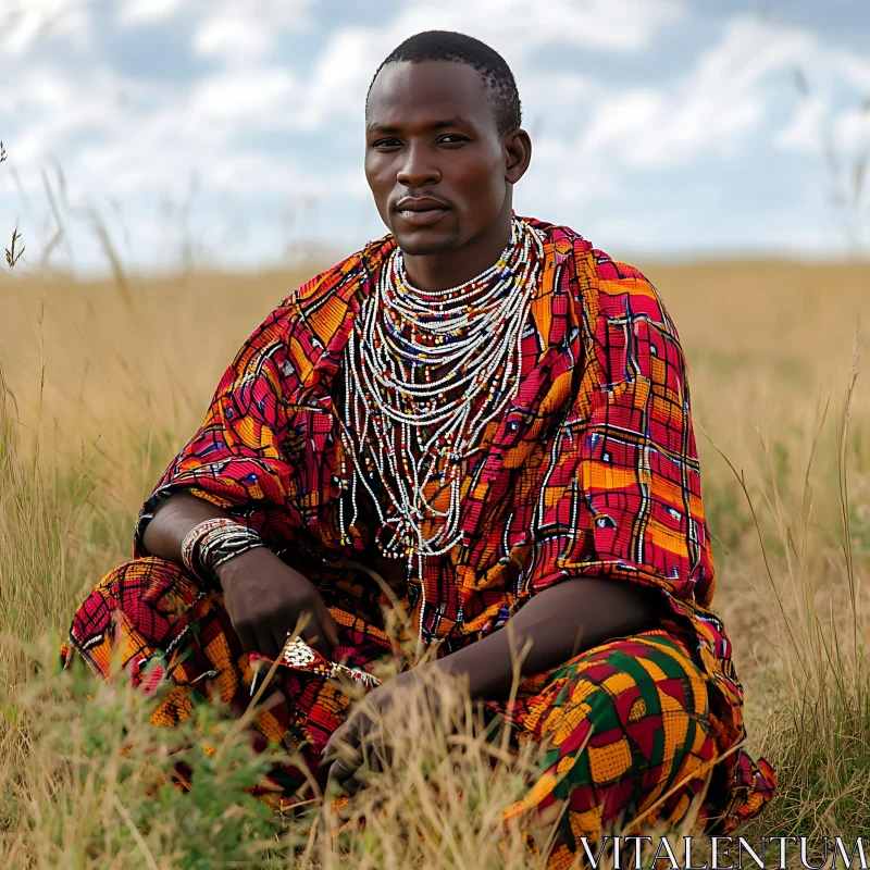 Vibrant Traditional Clothing in Nature AI Image