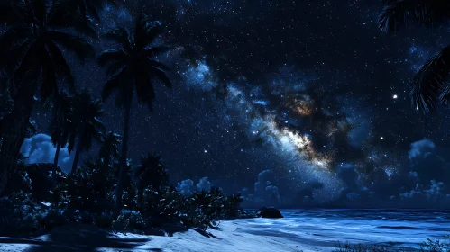 Milky Way Illuminates Night Beach