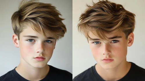 Portrait of a Young Boy with Light Brown Hair