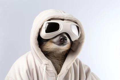 Fashionable Sloth in Winter Gear