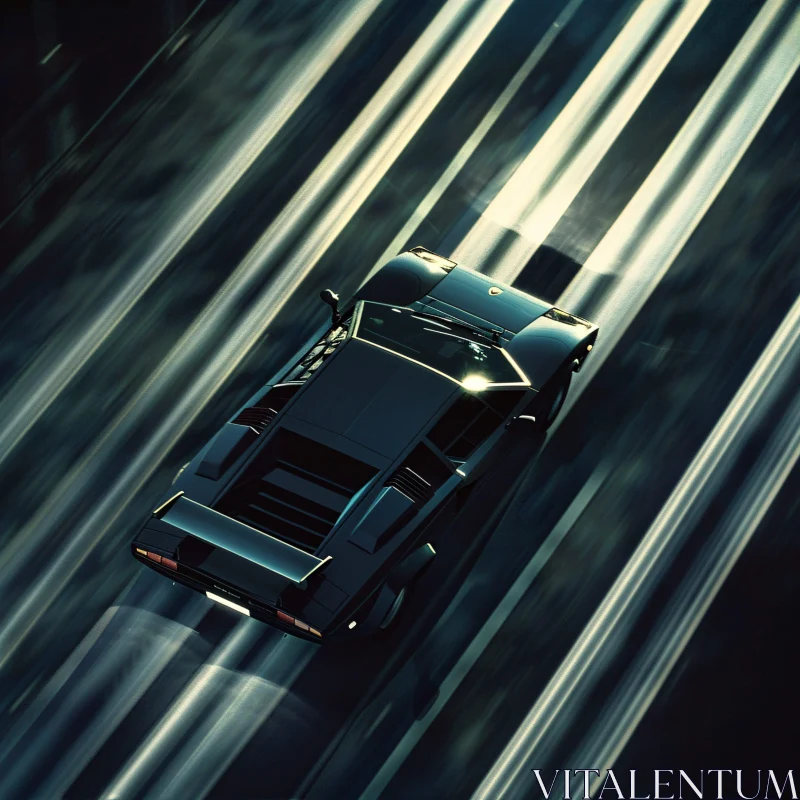 AI ART Racing Black Sports Car in Motion