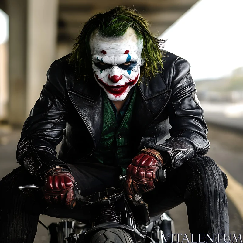 Urban Joker on Motorcycle AI Image