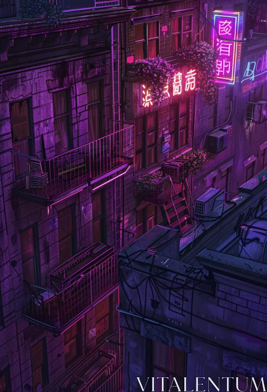 AI ART Neon-Lit Cityscape