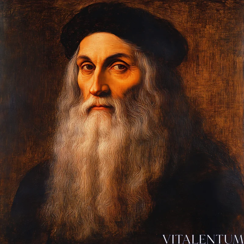 Renaissance Portrait of a Bearded Man AI Image