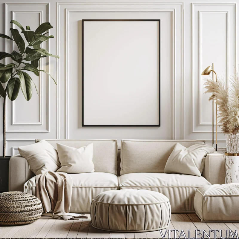 Elegant Neutral Interior Design AI Image