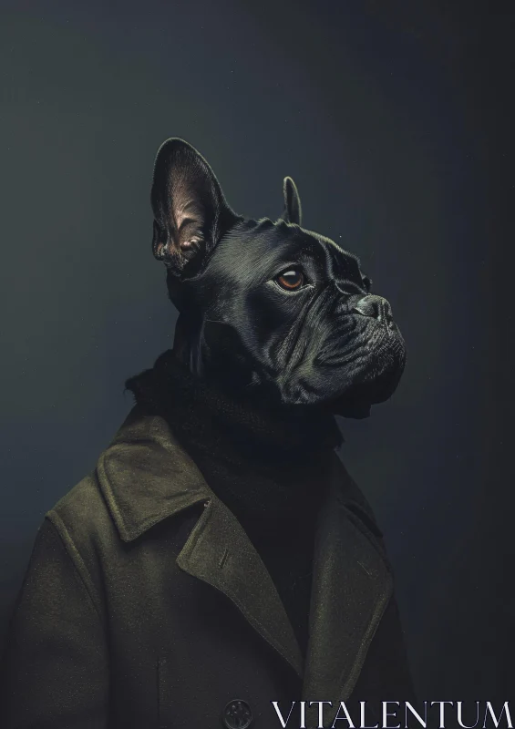 AI ART Elegantly Dressed French Bulldog