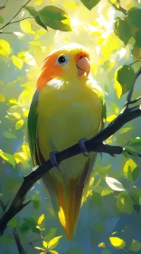 Impressionist Parrot Scene