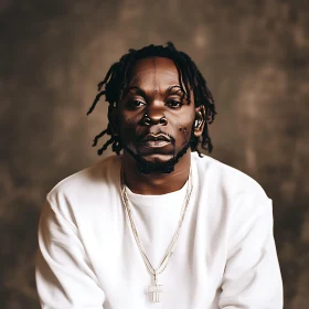 Portrait of Man with Dreadlocks and Jewelry