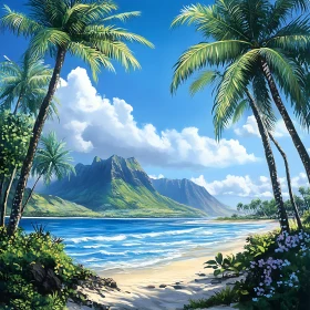 Idyllic Island Paradise with Pristine Beach
