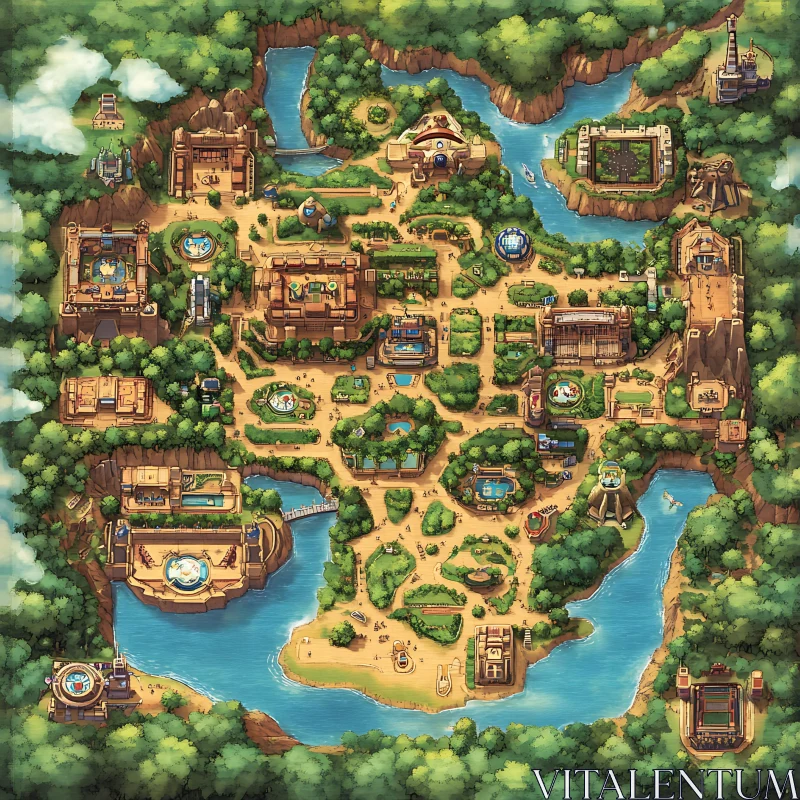 Artistic Fantasy Adventure Map