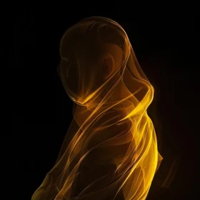 Golden Smoke Silhouette Art