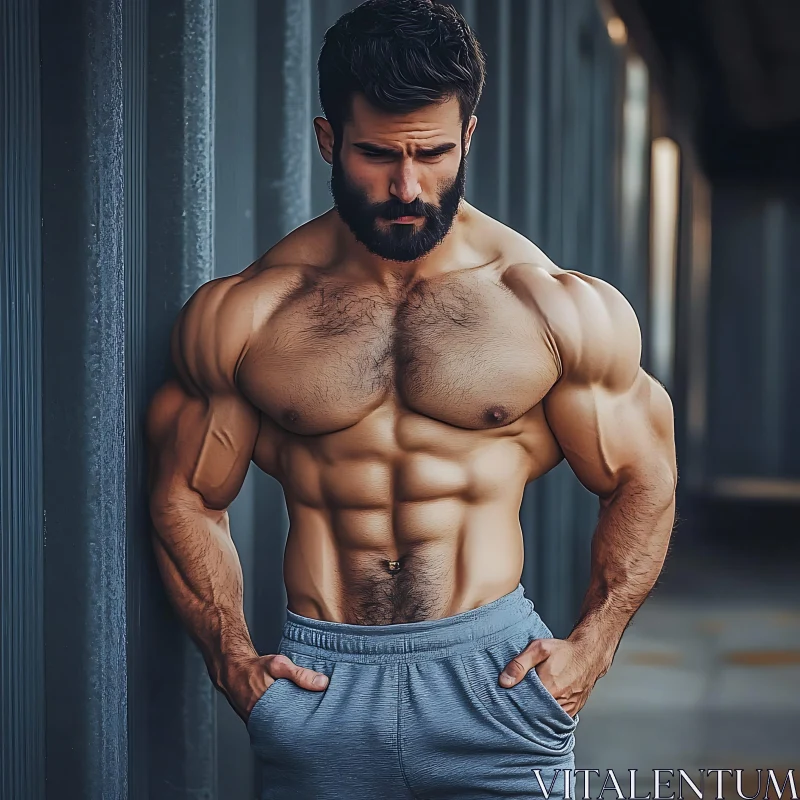 Athletic Man with Defined Muscles AI Image