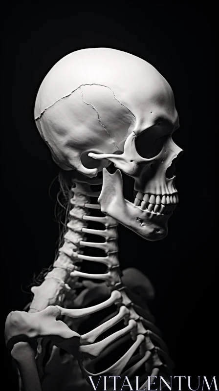 AI ART Anatomical Skeleton Side Profile