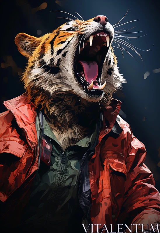 AI ART Stylized Tiger in Fashionable Attire