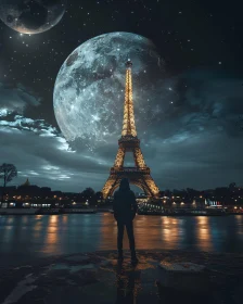 Mystical Nighttime Eiffel Tower