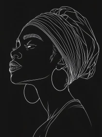 Minimalist Woman in Profile Line Art