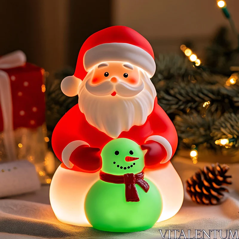 AI ART Festive Santa and Snowman Holiday Decor