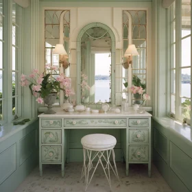 Luxurious Vanity Room with Floral Decor