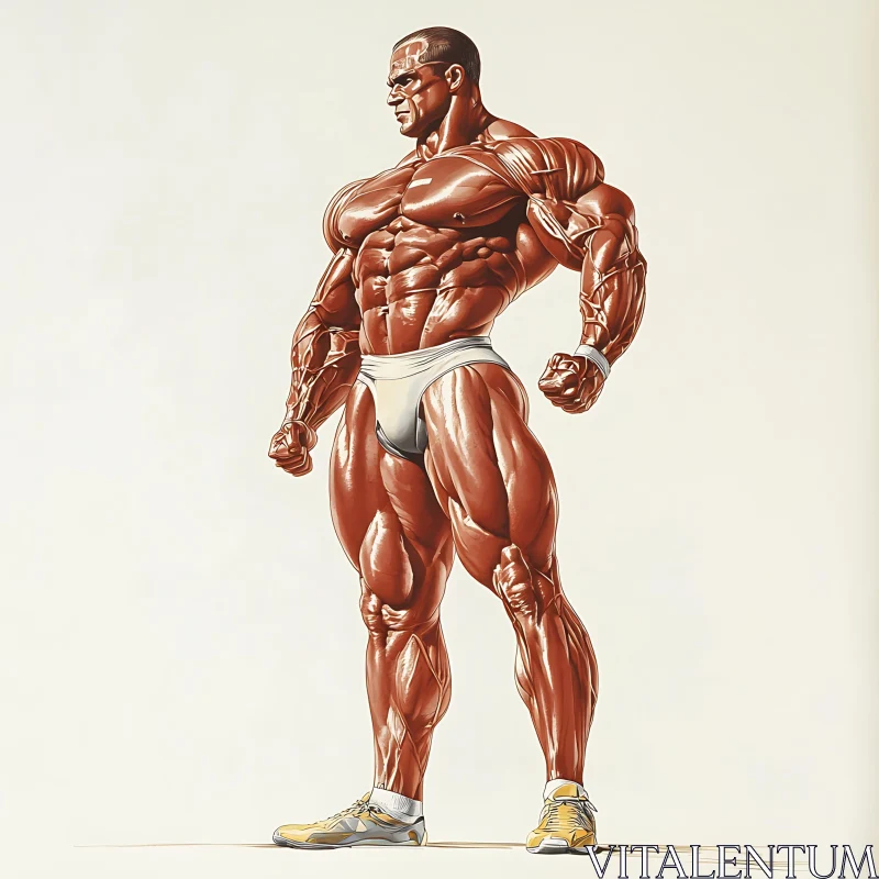 Bodybuilder with Impressive Muscle Definition AI Image