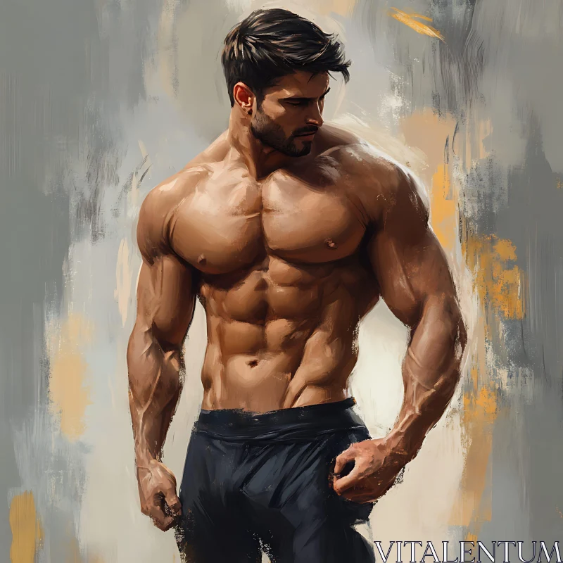 Athletic Male Art - Strength and Power AI Image