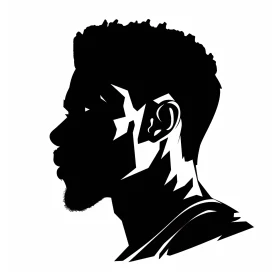 Bold Monochrome Profile Illustration