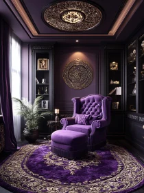 Elegant Purple-Themed Living Room