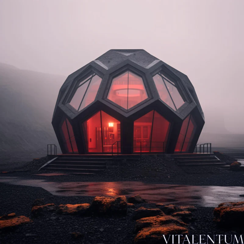 Geodesic Dome in Mist AI Image