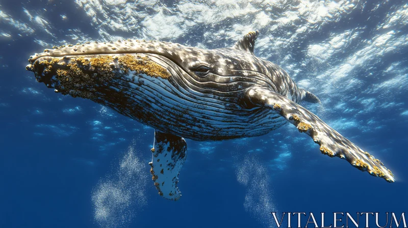 Graceful Humpback Whale Ocean Scene AI Image